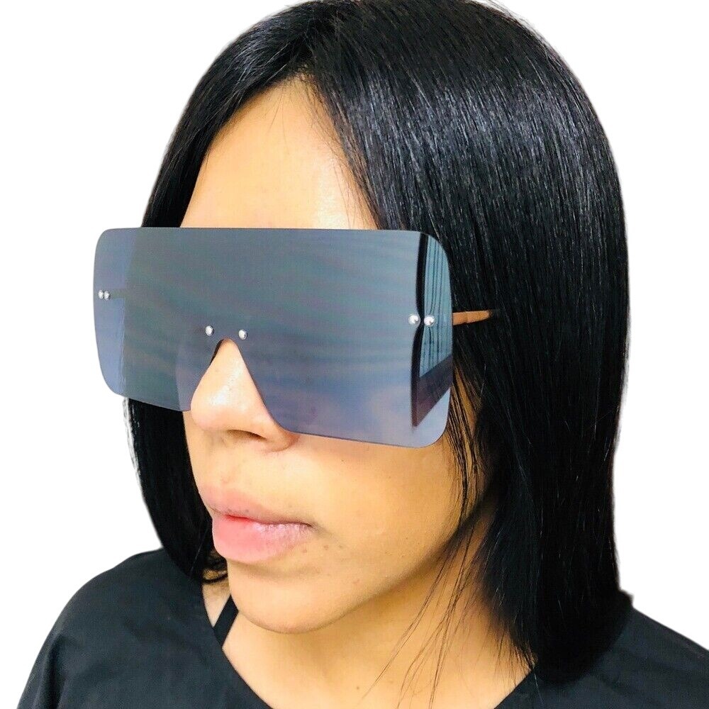 Shield Women Sunglasses Huge Oversized Flat Top Trendy Fashion UV400 Luxury Hot